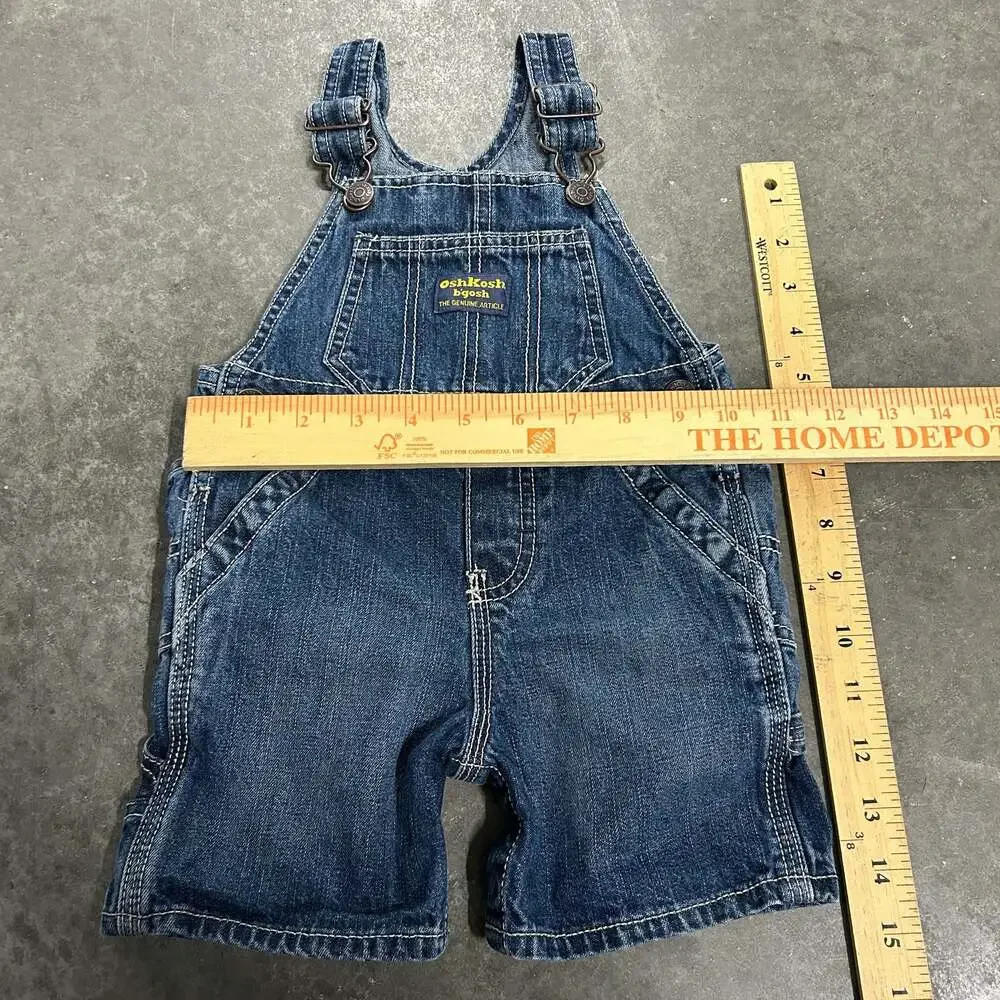 OshKosh B'gosh Vintage Denim Shortalls Overalls Size 12 Months